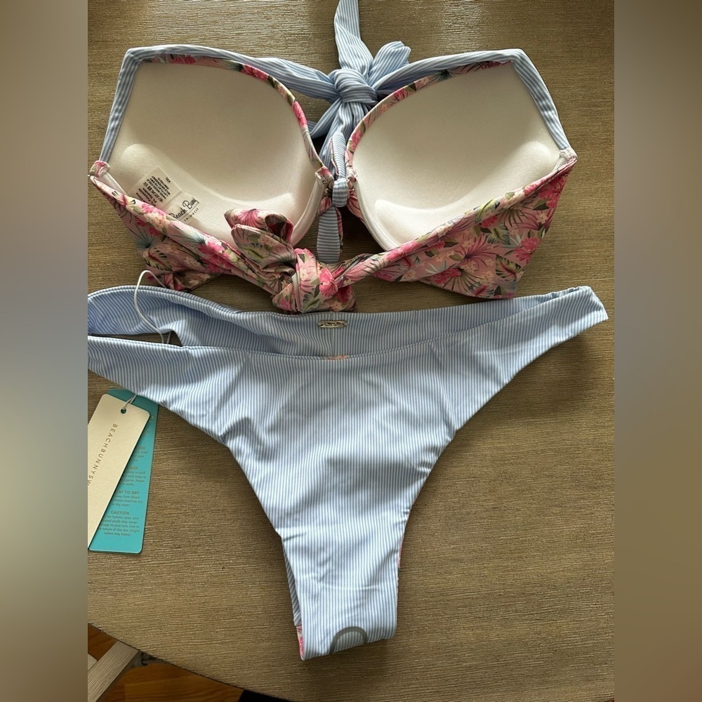 Beach Bunny Floral Pink and Blue push-up top and Sidney tango Bikini set xxl - Picture 8 of 10